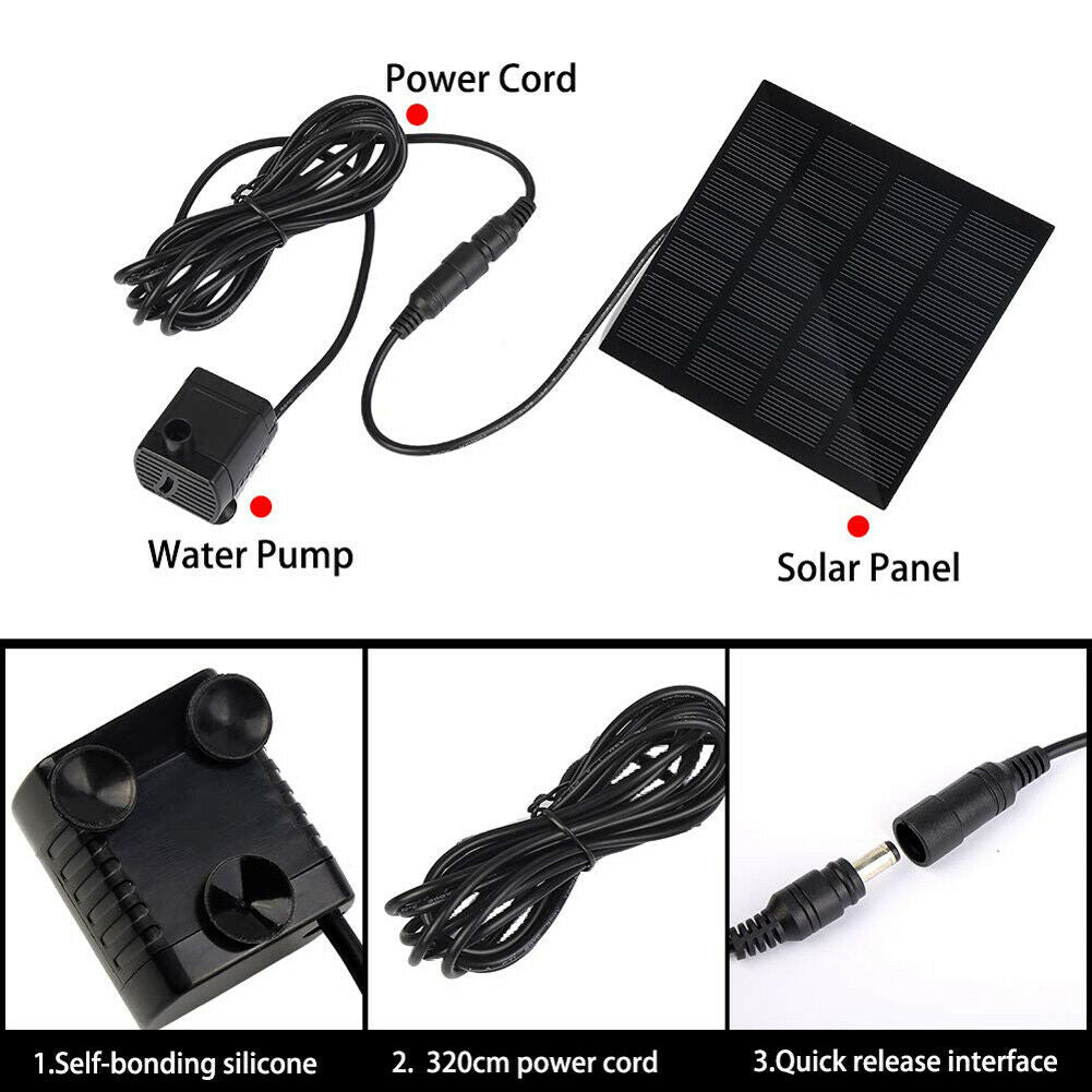 Solar Panel Powered Water Fountain