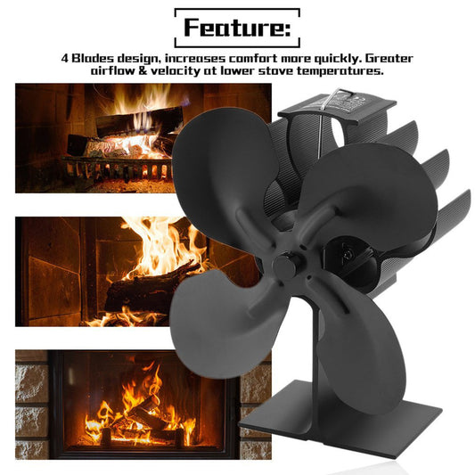 Fireplace Heat Powered Stove Fan