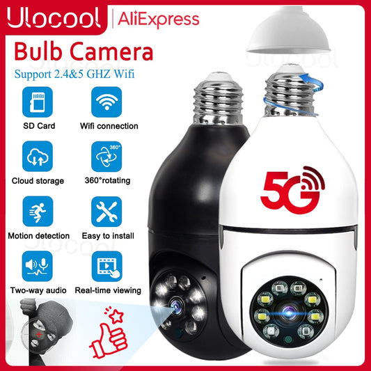 5G Wifi Bulb Surveillance Camera
