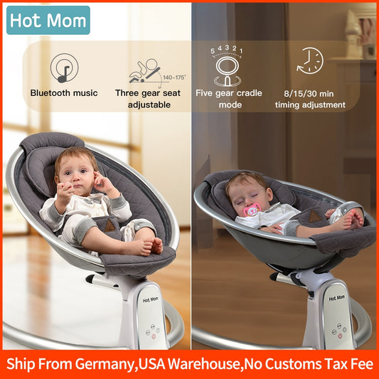 Electric Baby Bouncers with Bluetooth and Five Gear Swing