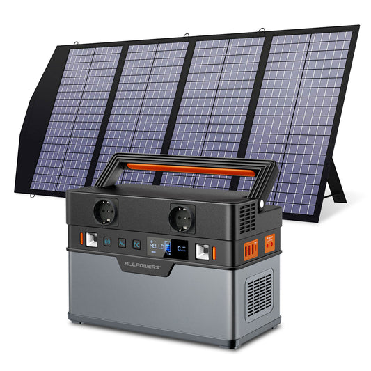 Mobile All Generator, 110V/220V W Chg Station, 18V Foldable Solar Panel Charger